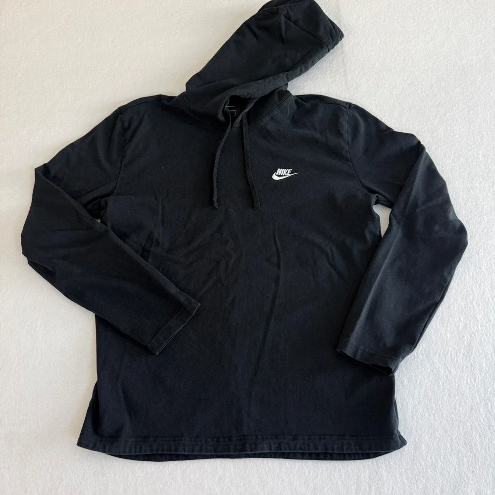 Nike Lightweight Jersey Hoodie Mens Large Black